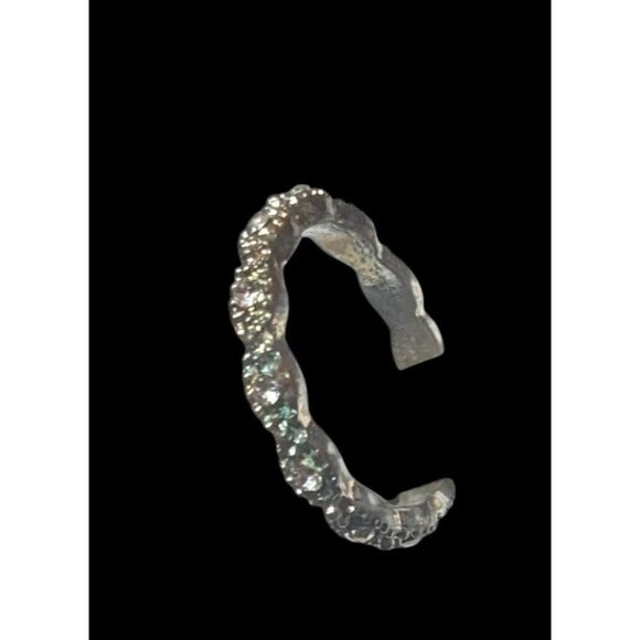 Whimsical Braided Silver Tone Rhinestone Ring Size 7 - Picture 12 of 15